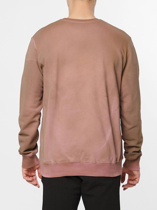 Acid Dye Organic Cotton Crew Neck Sweatshirt Dusty Pink | D