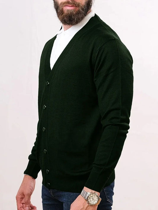 Aspesi Wool Cardigan Dark Green