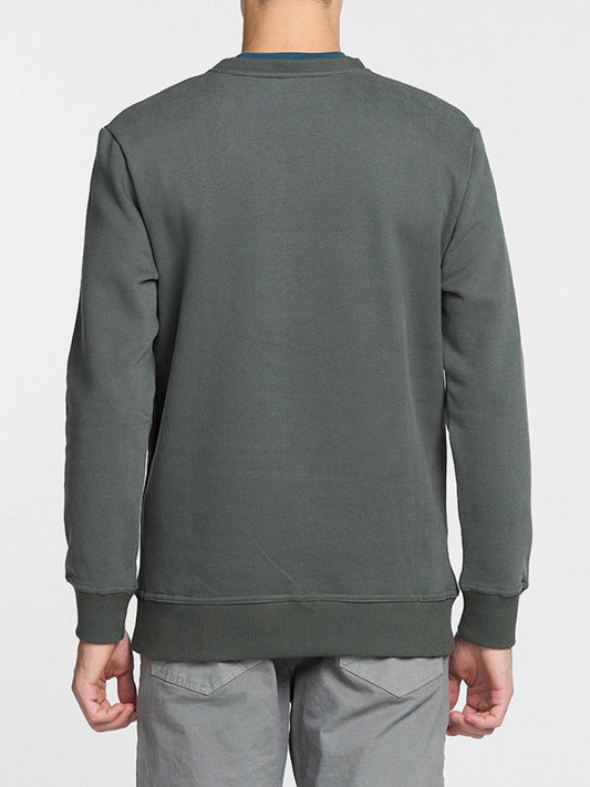 Crew Neck Sweatshirt Military Khaki | D