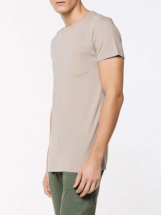 The Project Garments Crew Neck Modal-Blend Pocket T-shirt Beige
