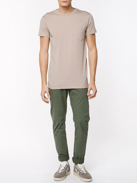 The Project Garments Crew Neck Modal-Blend Pocket T-shirt Beige