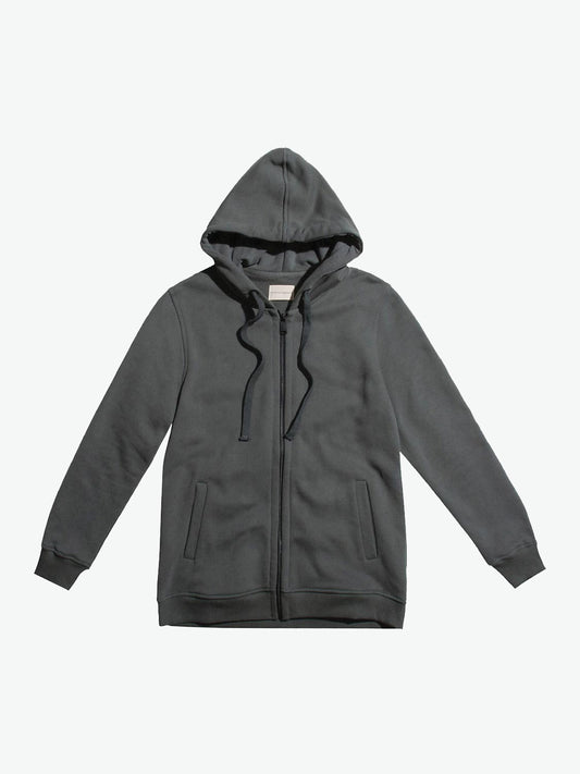 Organic Cotton Zip Up Hoodie Khaki | A