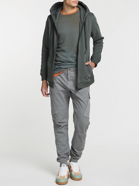 Organic Cotton Zip Up Hoodie Khaki | E