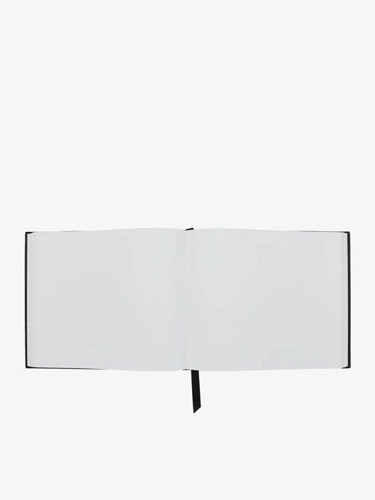 Visitors Book in Panama Gross Grain Leather Black