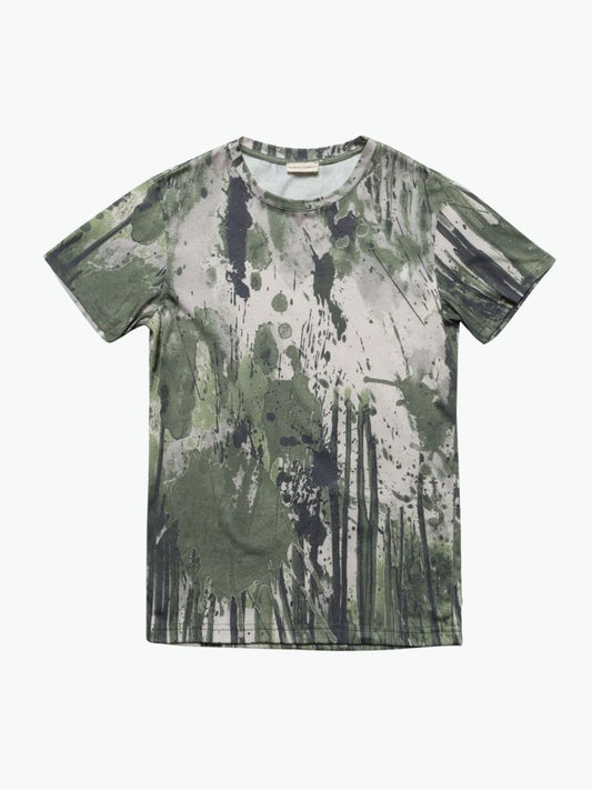 The Project Garments Crew Neck Cotton Digital Print T-shirt Khaki