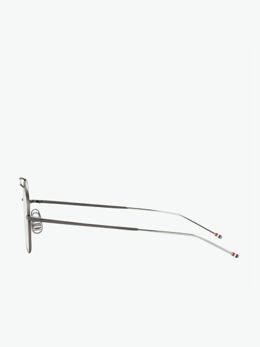 Thom Browne Black Iron And Silver Oval Optical Glasses | C
