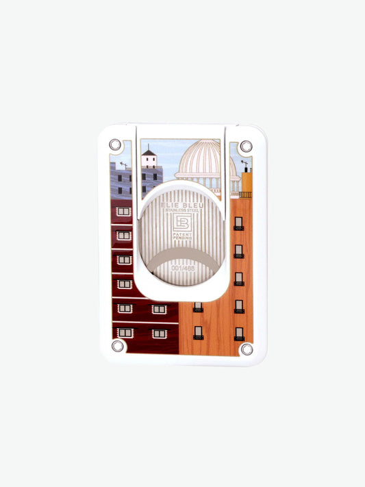 Elie Bleu Casa Cubana Capitol White Double Blade Cigar Cutter