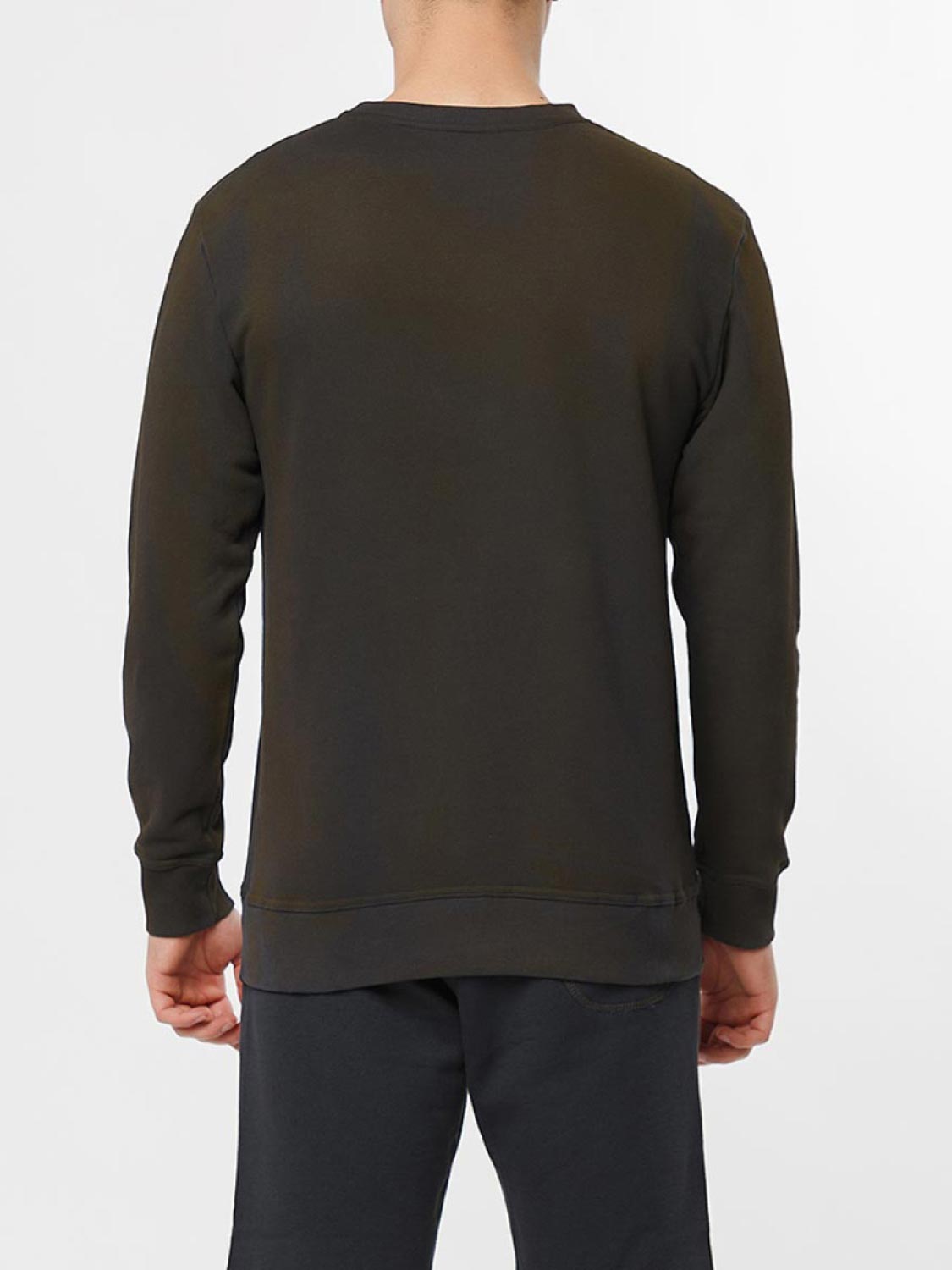 Acid Dye Organic Cotton Crew Neck Sweatshirt Meteorite | D