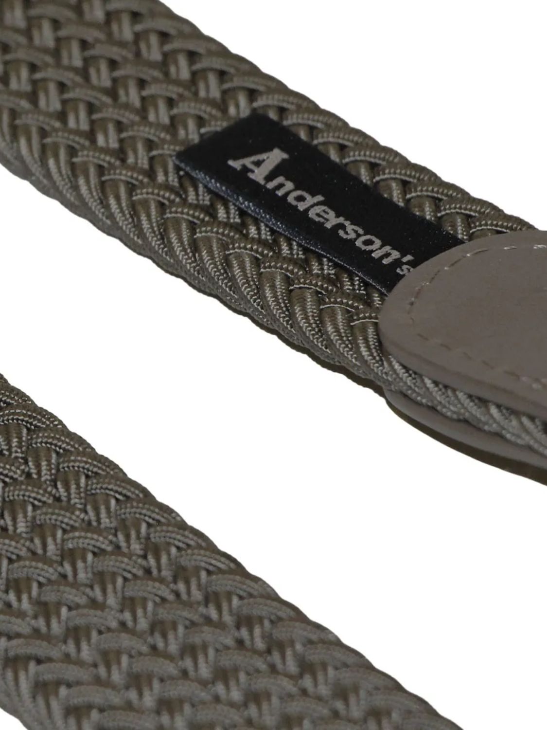Ζώνη Anderson’s Leather-Trimmed Woven Belt Light Khaki
