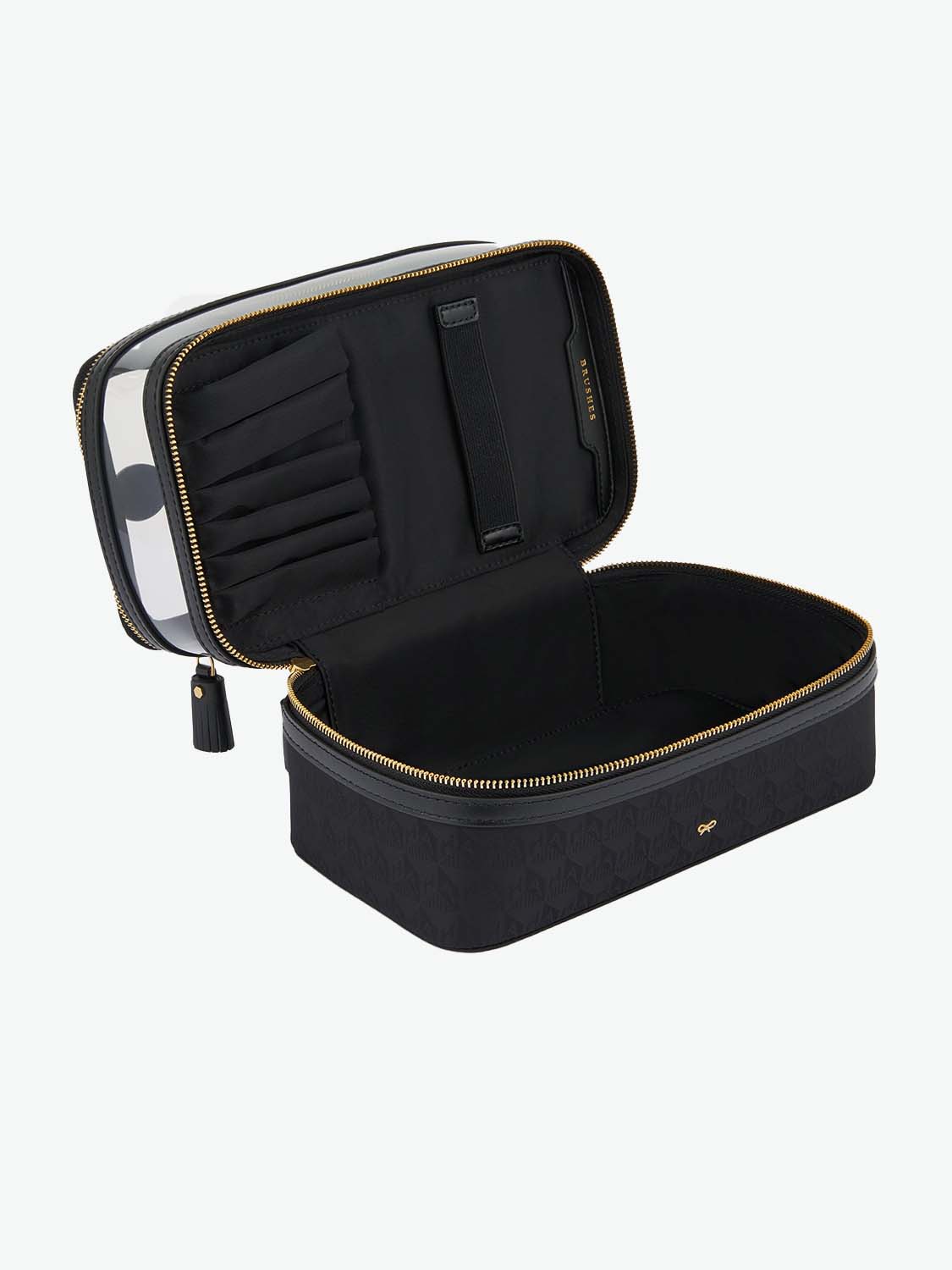 Anya Hindmarch Logo Double Decker Makeup Pouch