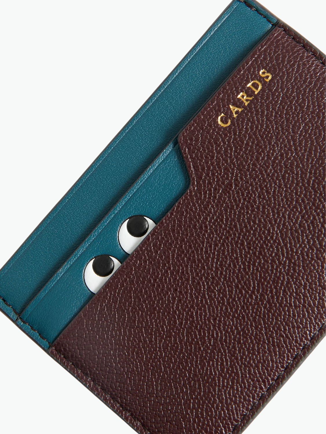 Anya Hindmarch Peeping Eyes Card Case in Claret Shiny Capra | C