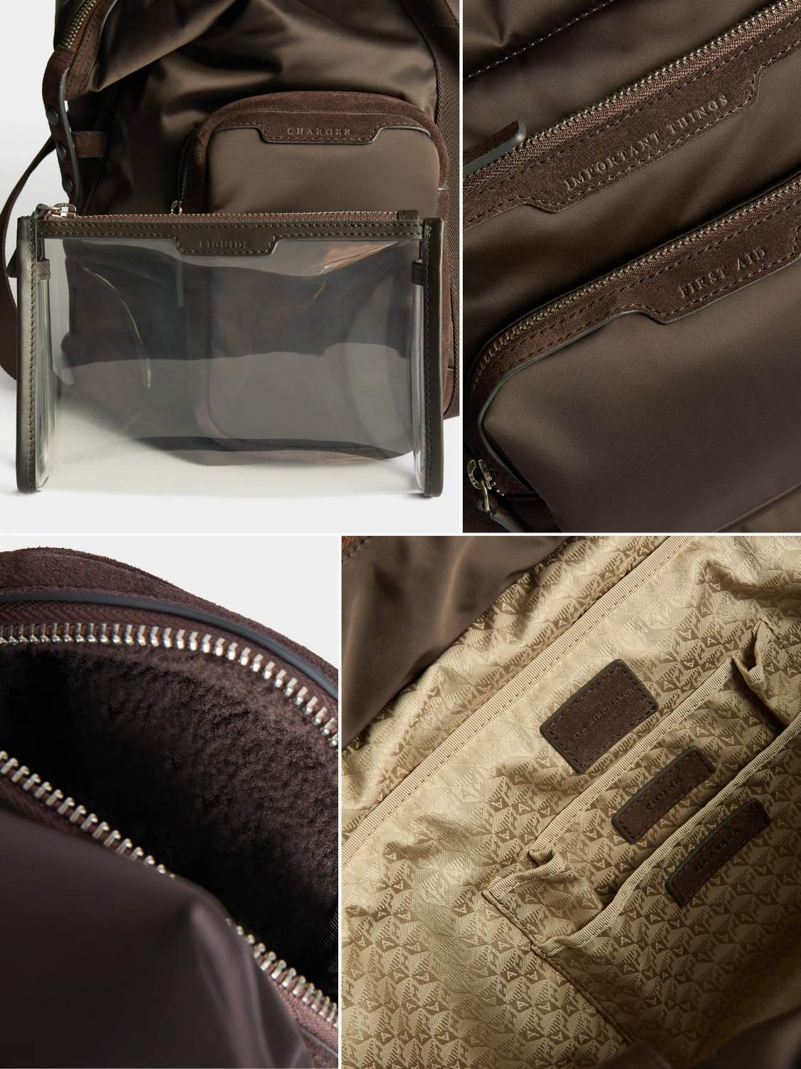Anya Hindmarch Padded Maxi In-Flight Travel Bag Chocolate Brown