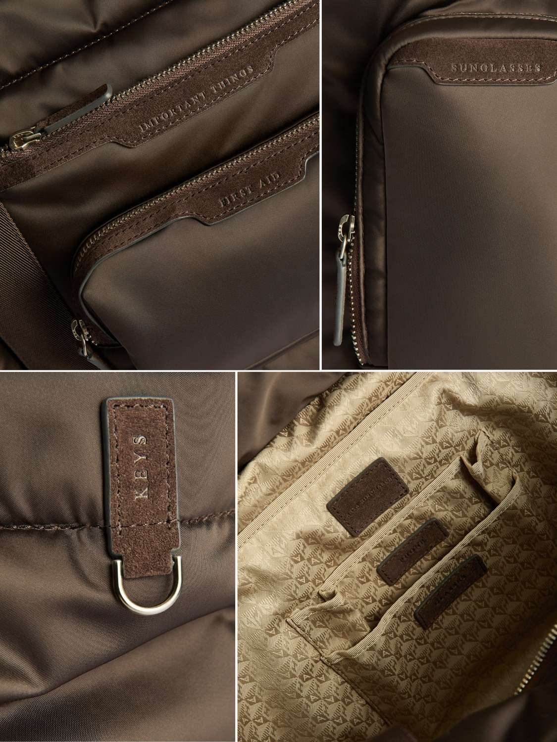 Anya Hindmarch Padded Satin Travel Tote Chocolate Brown