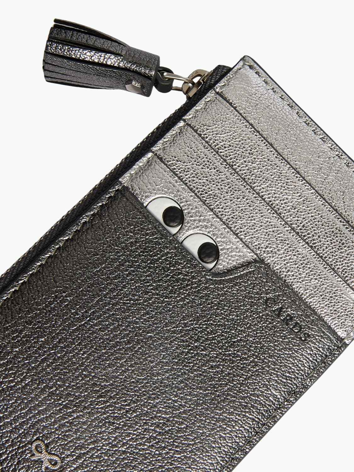 Anya Hindmarch Peeping Eyes Zip Card Case Anthracite Grey