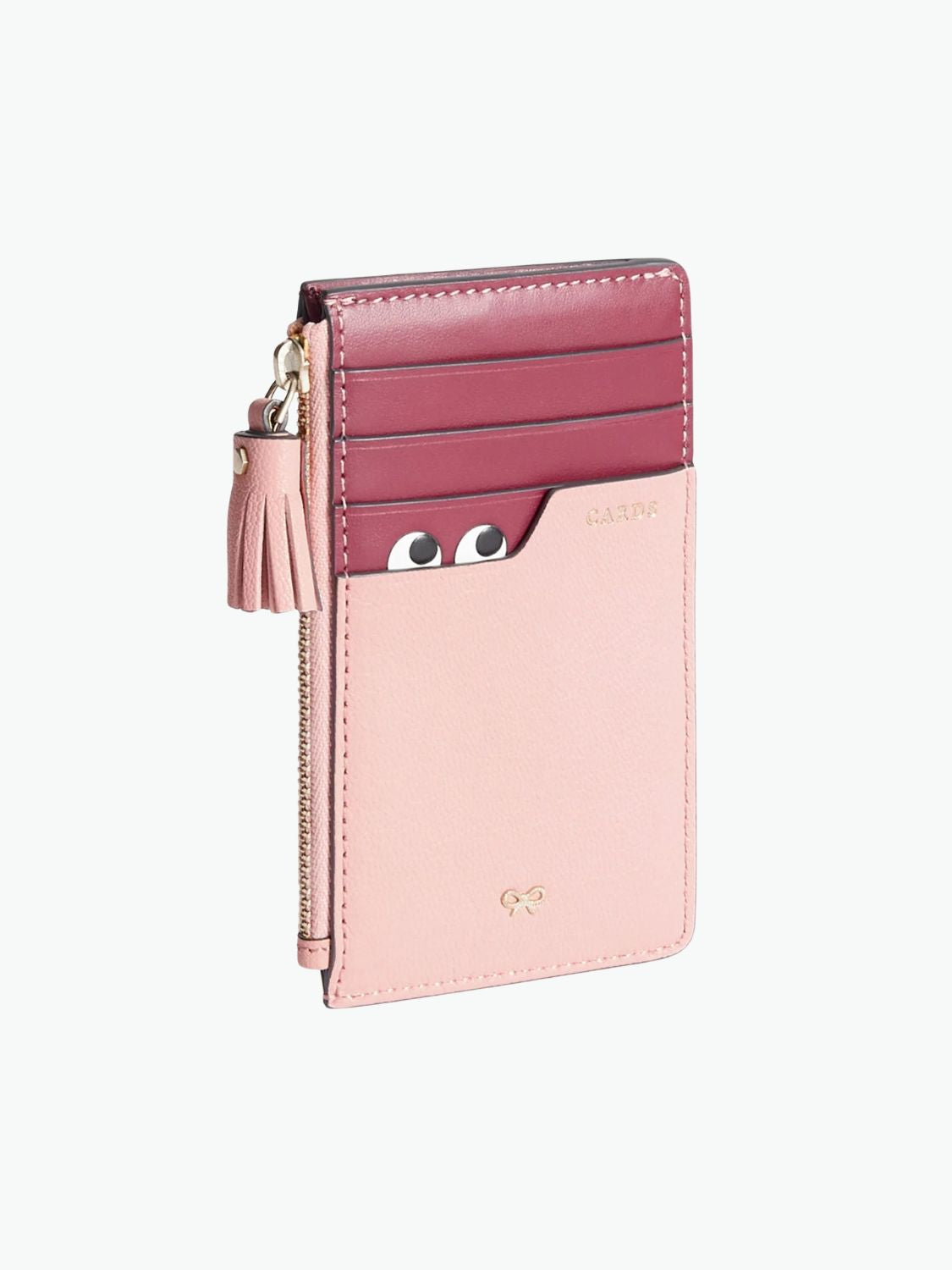 Anya Hindmarch Peeping Eyes Zip Card Case Shell Pink