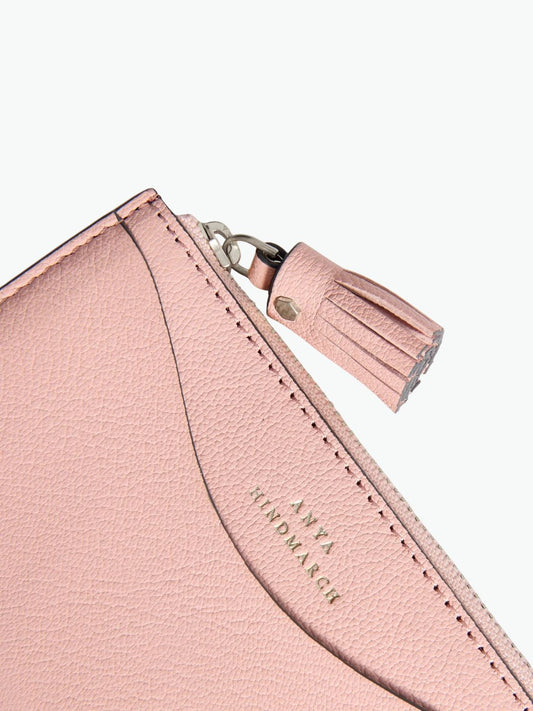 Anya Hindmarch Peeping Eyes Zip Card Case Shell Pink