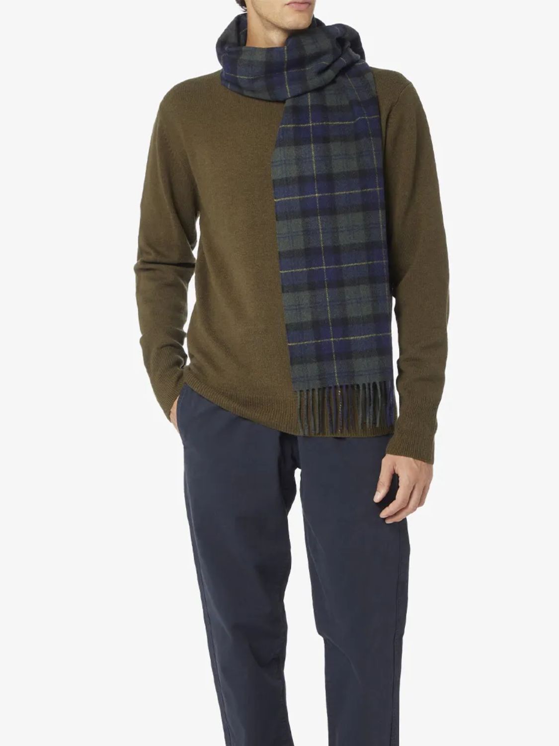 Aspesi Super Geelong Wool Crew Neck Sweater Military