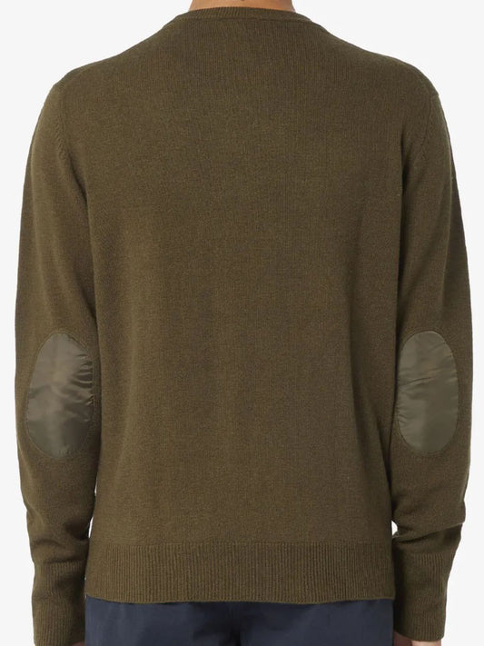 Aspesi Super Geelong Wool Crew Neck Sweater Military