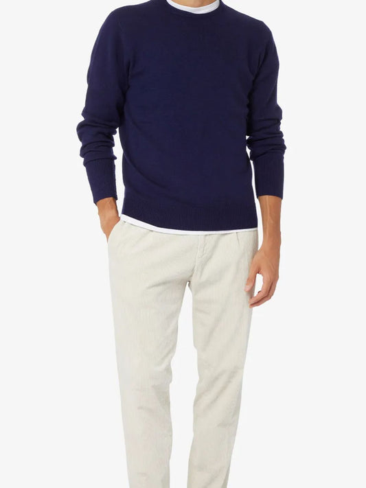 Aspesi Super Geelong Wool Crew Neck Sweater Navy