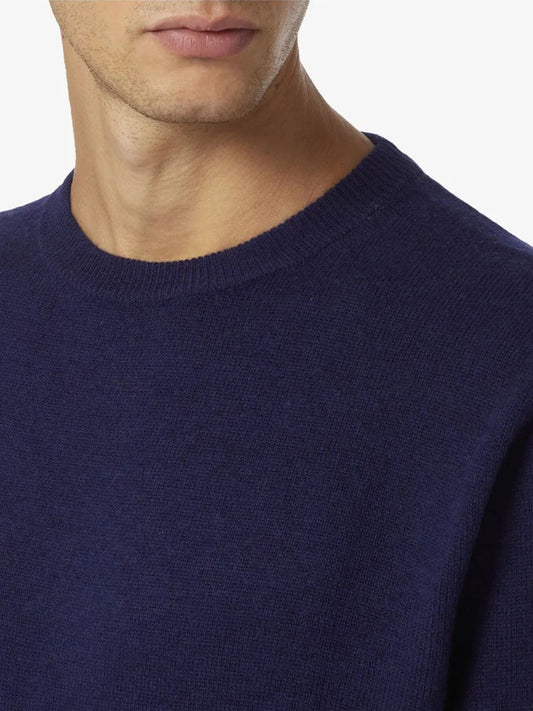Aspesi Super Geelong Wool Crew Neck Sweater Navy