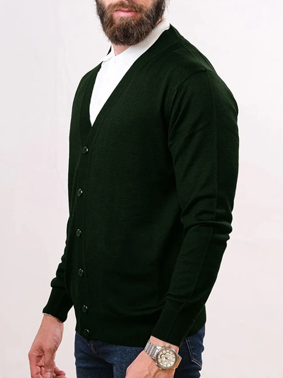 Aspesi Wool Cardigan Dark Green