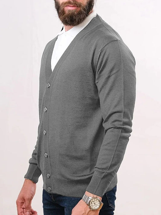 Aspesi Wool Cardigan Light Grey