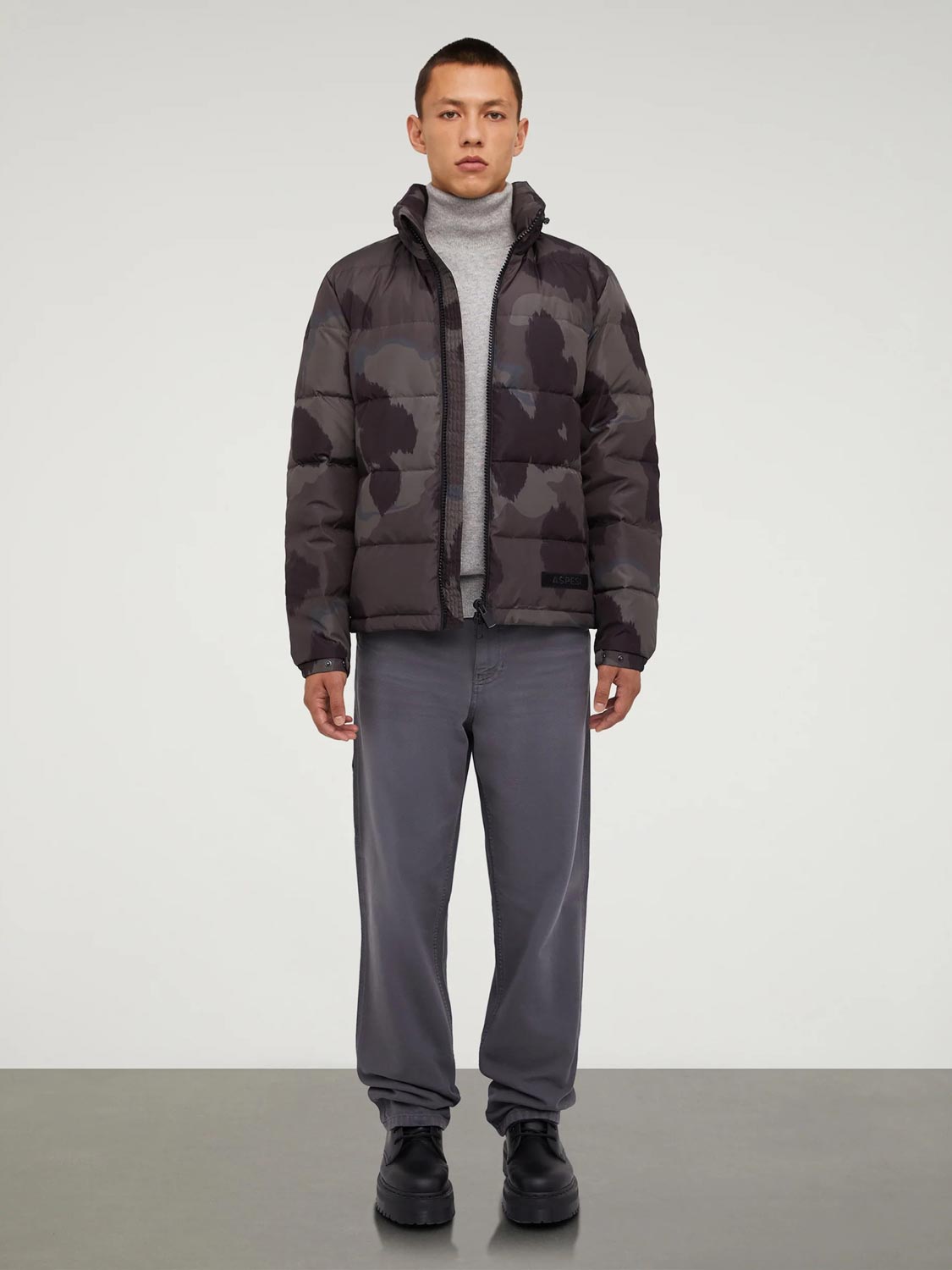 Aspesi Pocoelastico Re Nylon Quilted Jacket Camo | The Project Garments - B