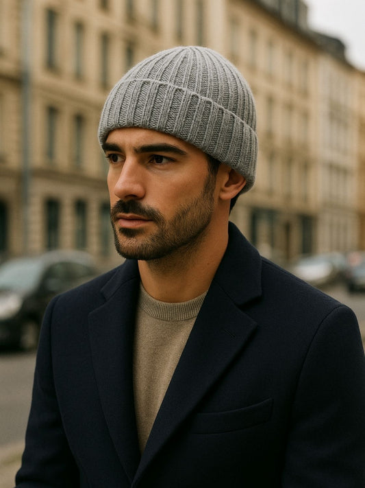 Aspesi Cashmere Beanie Hat Grey