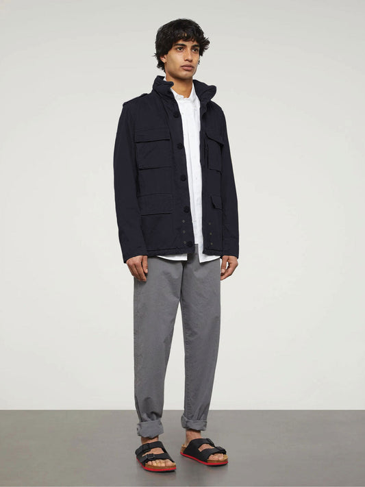 Aspesi Cotton Gabardine Mini Field Jacket Navy Blue