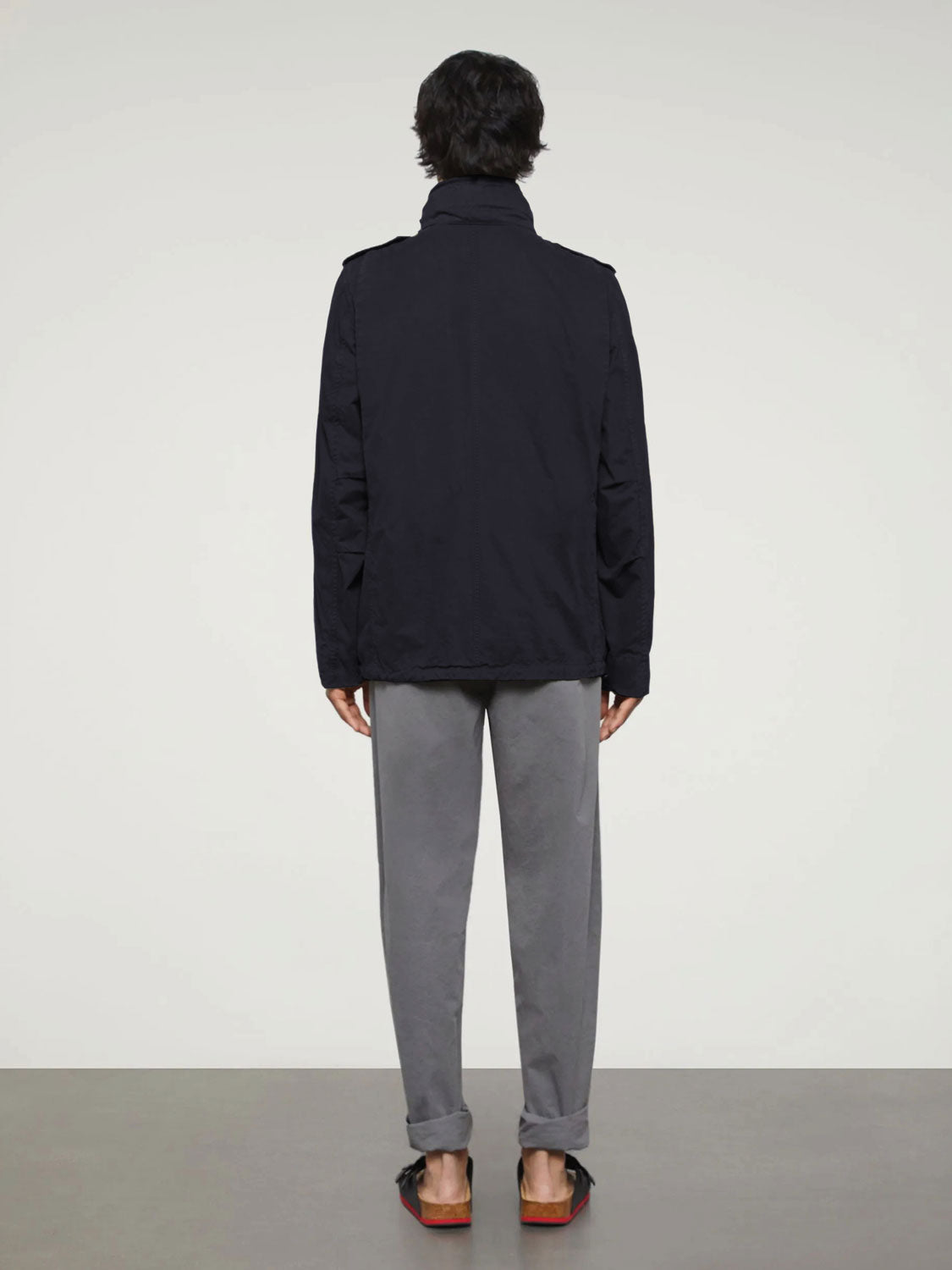 Aspesi Cotton Gabardine Mini Field Jacket Navy Blue