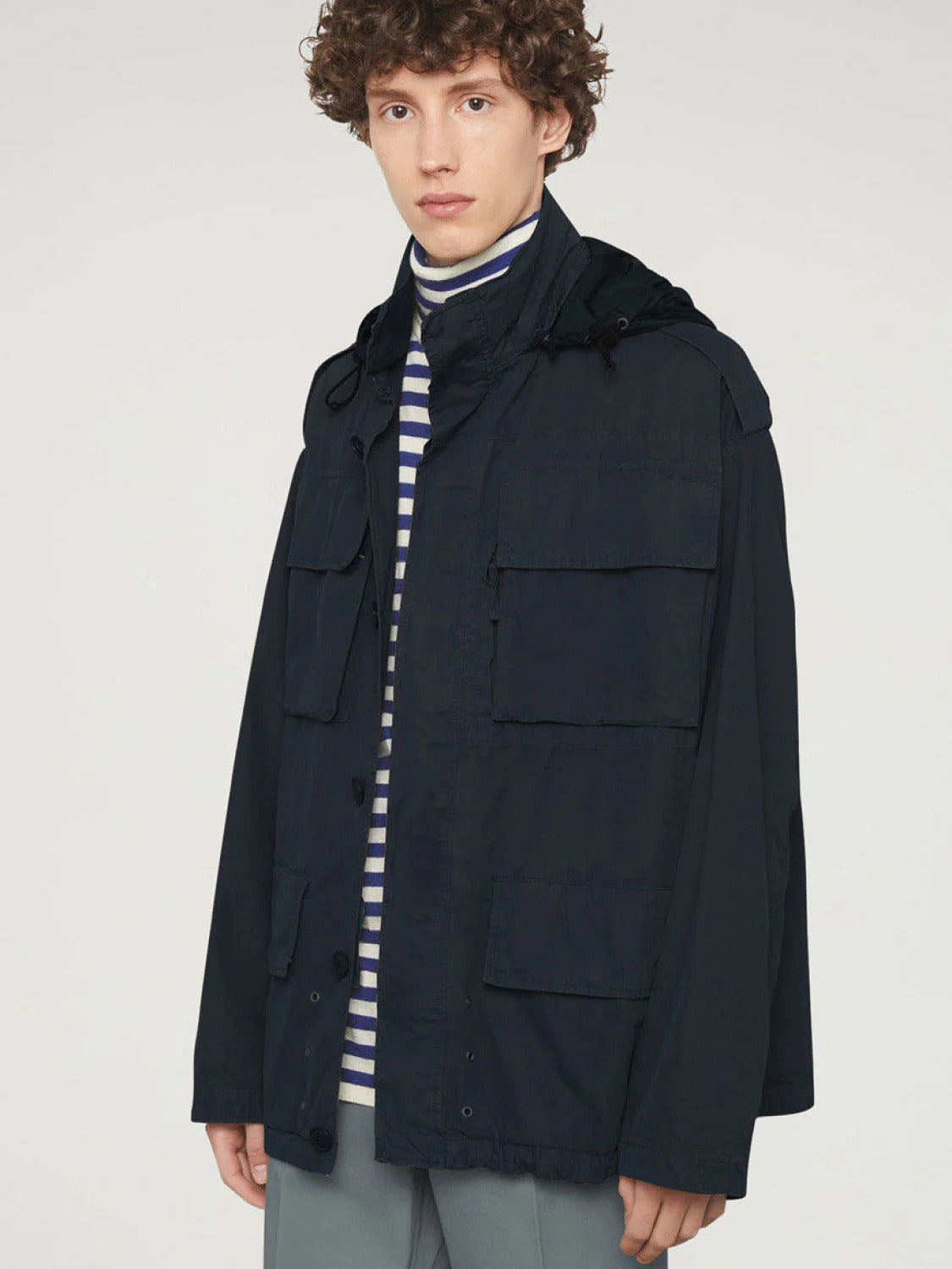 Aspesi Cotton Canvas Field Jacket Navy | D