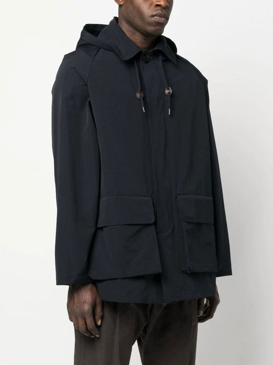 Aspesi Hooded Long-Sleeve Raincoat Parka | C