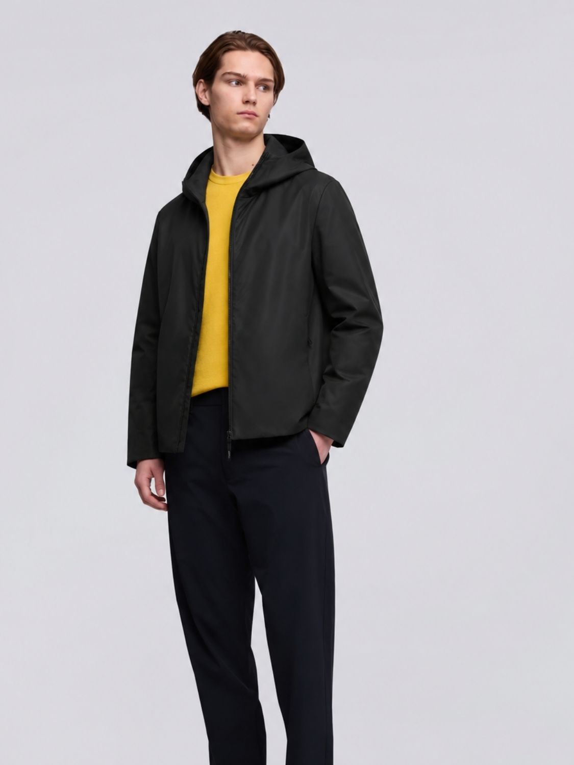 Aspesi Padded Shell Hooded Jacket Black
