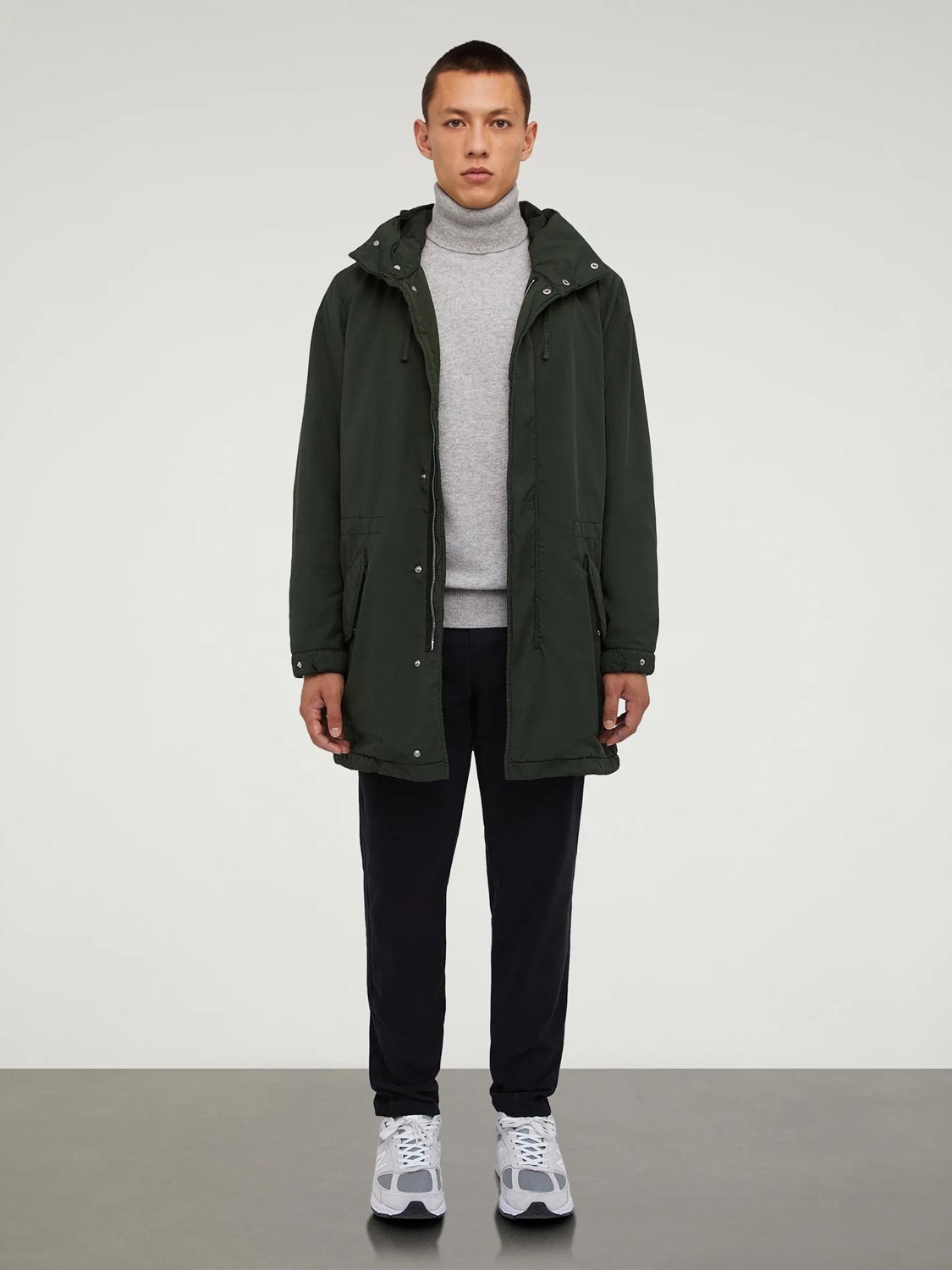 Aspesi Long Garment-Dyed Nylon Parka | The Project Garments - B