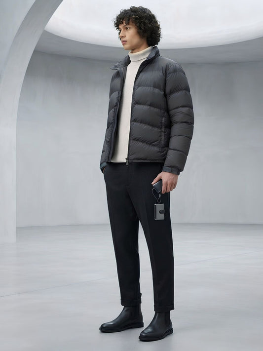 Aspesi Short Quilted Padded Jacket Anthracite