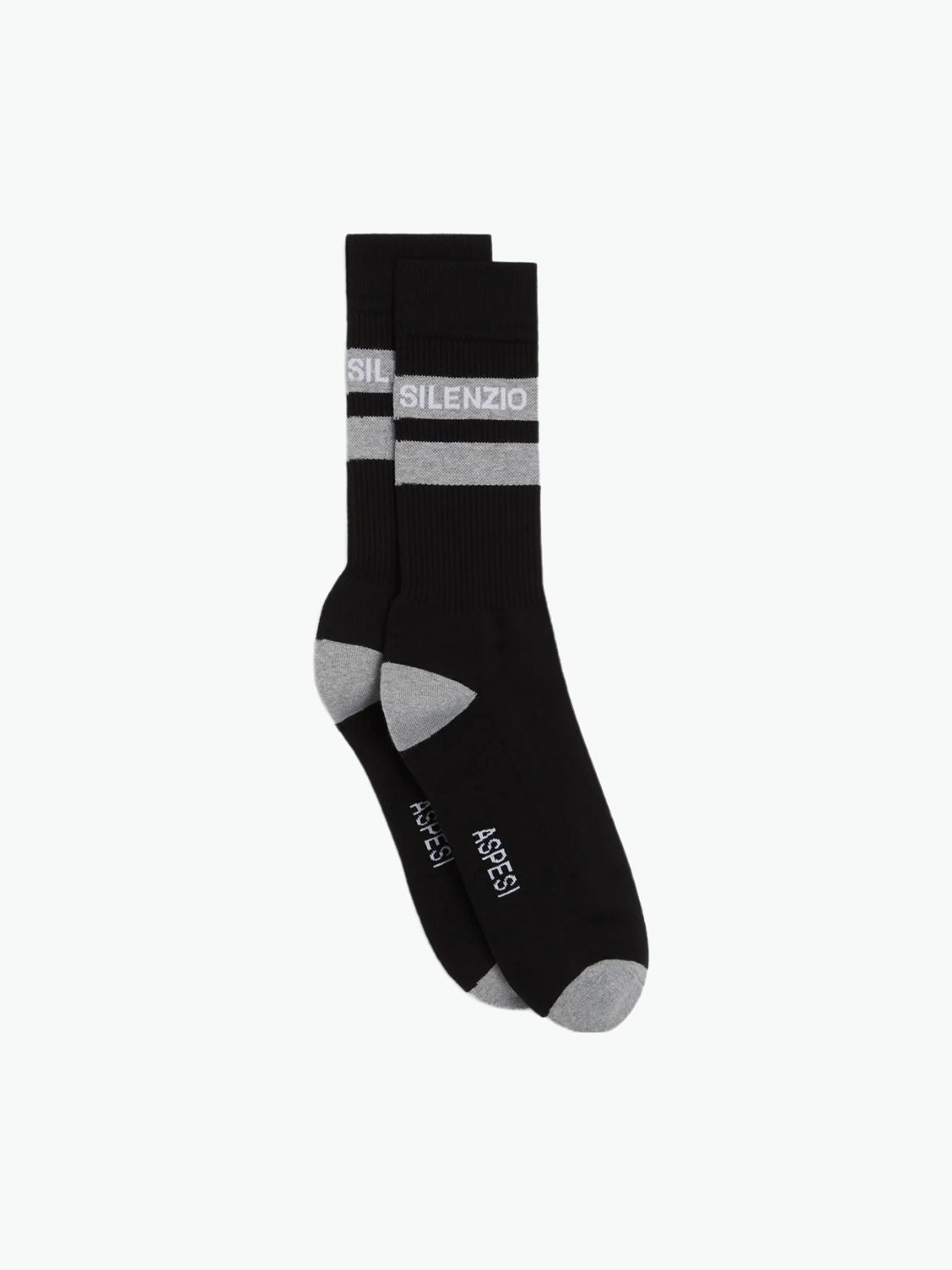 Aspesi Silenzio Socks Grey Stripes Black