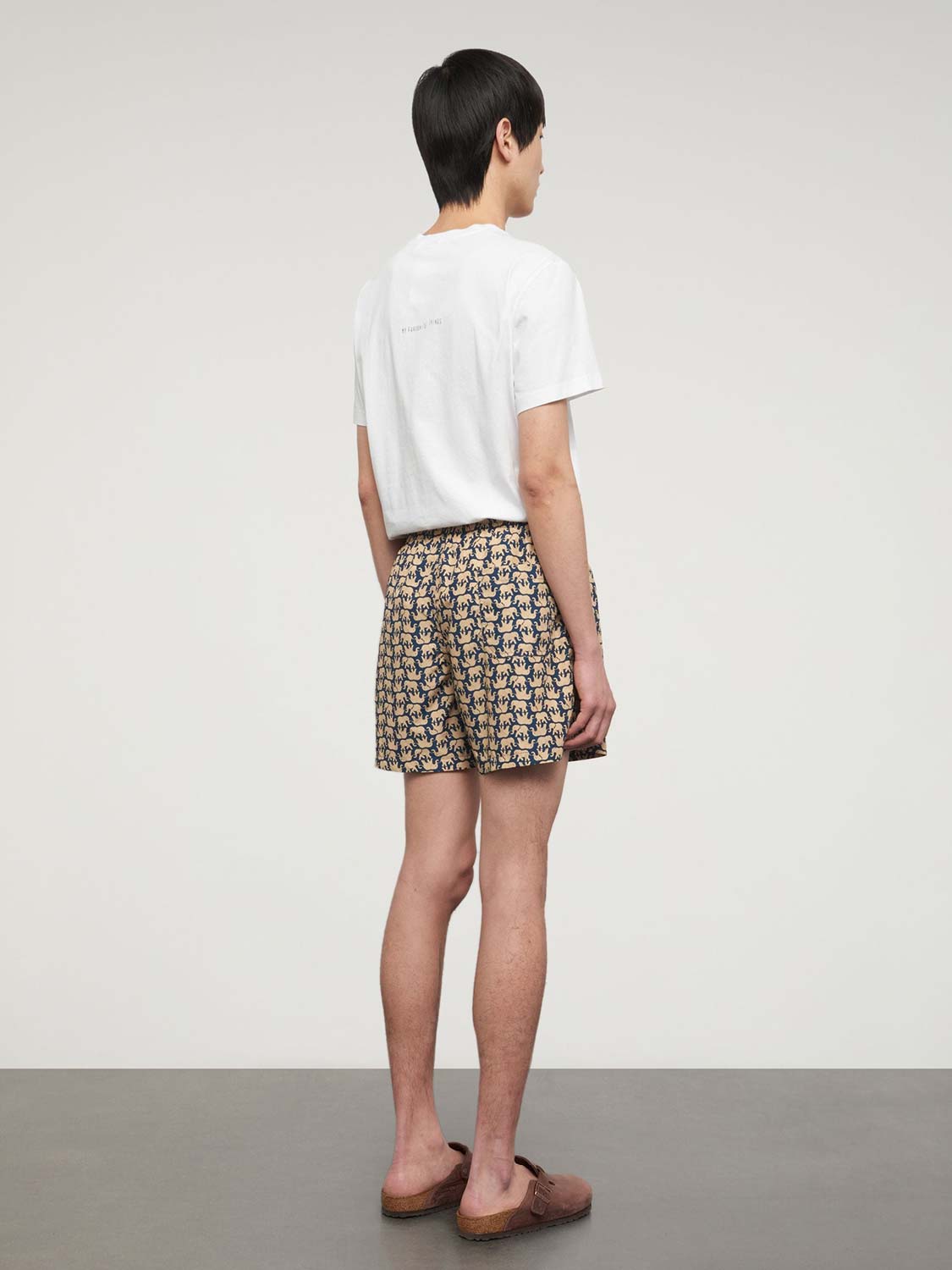 Aspesi Elephant Printed Nylon Trunks Ivory