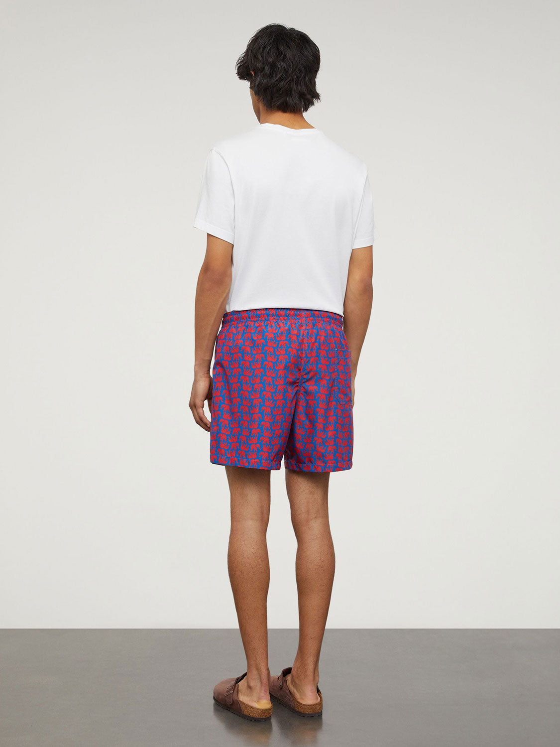 Aspesi Elephant Printed Nylon Trunks Magenta