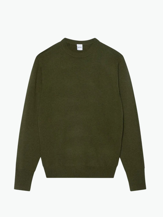 Aspesi Super Geelong Wool Crew Neck Sweater Military