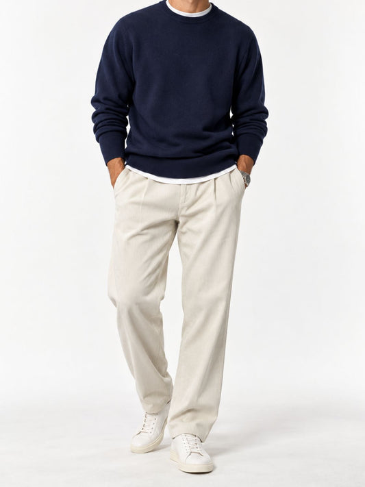 Aspesi Super Geelong Wool Crew Neck Sweater Navy