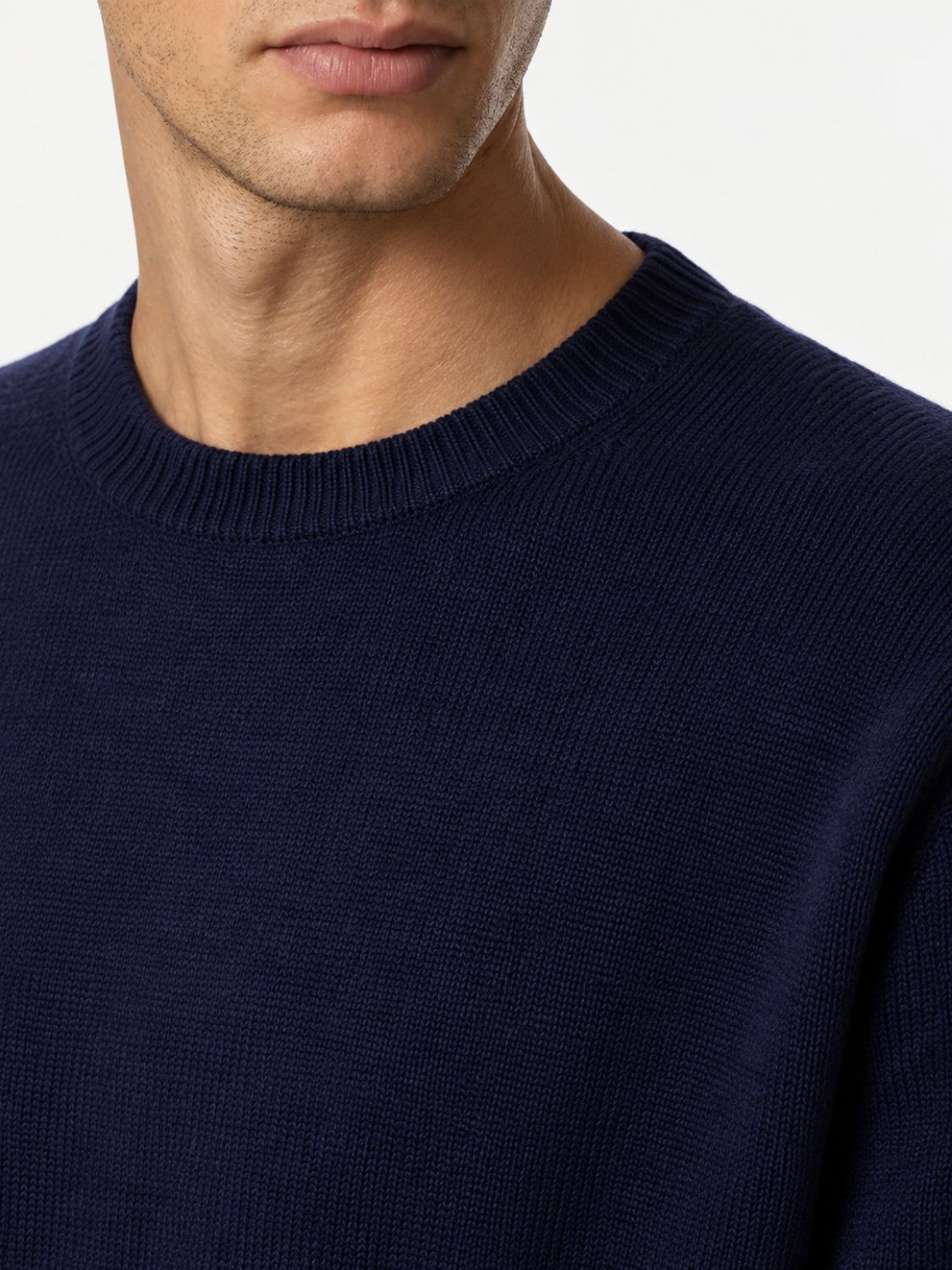 Aspesi Super Geelong Wool Crew Neck Sweater Navy