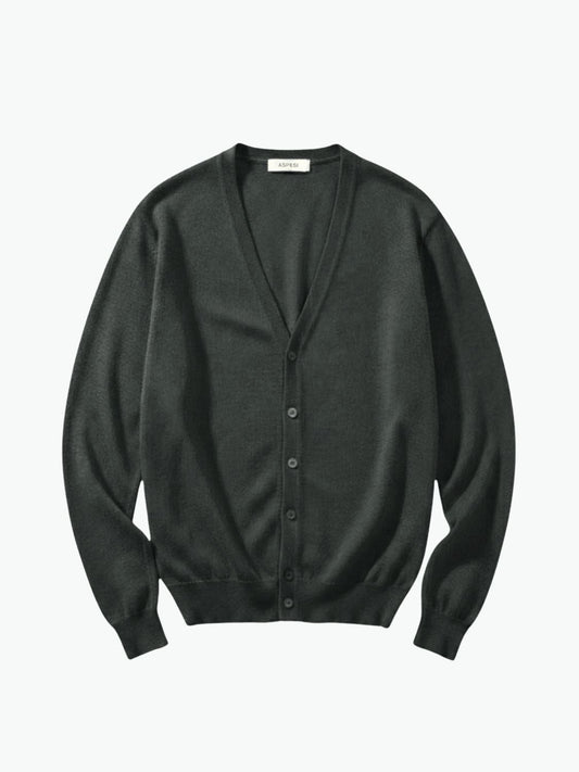 Aspesi Wool Cardigan Charcoal