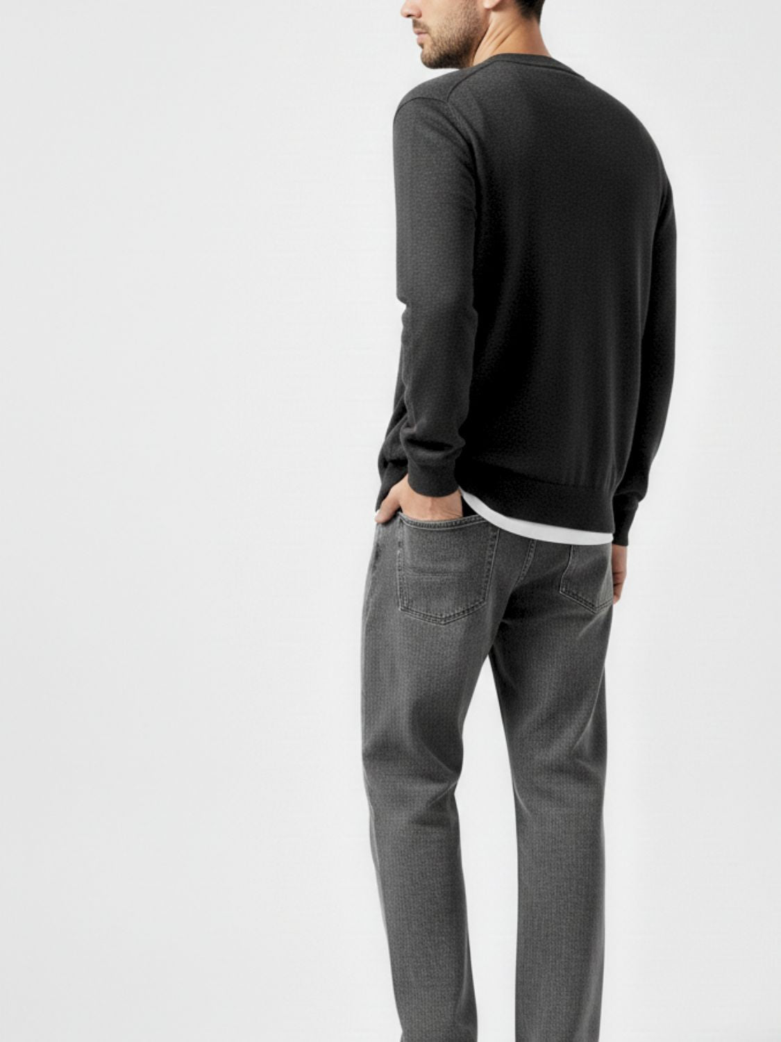 Aspesi Wool Cardigan Charcoal