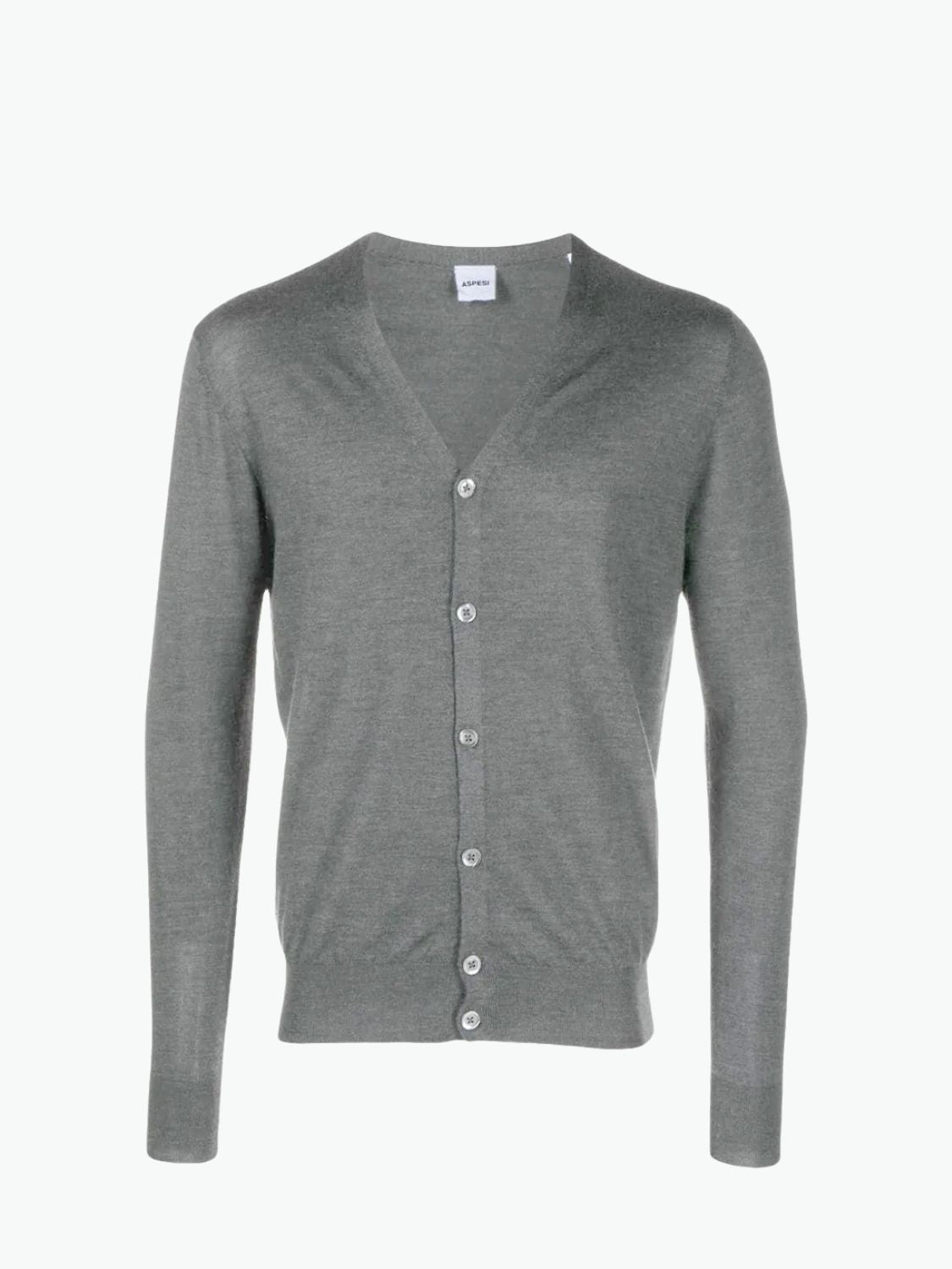 Aspesi Wool Cardigan Light Grey