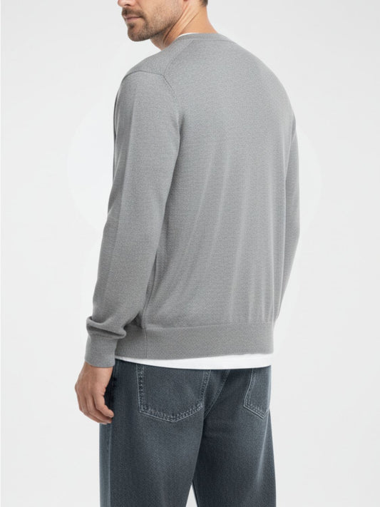 Aspesi Wool Cardigan Light Grey