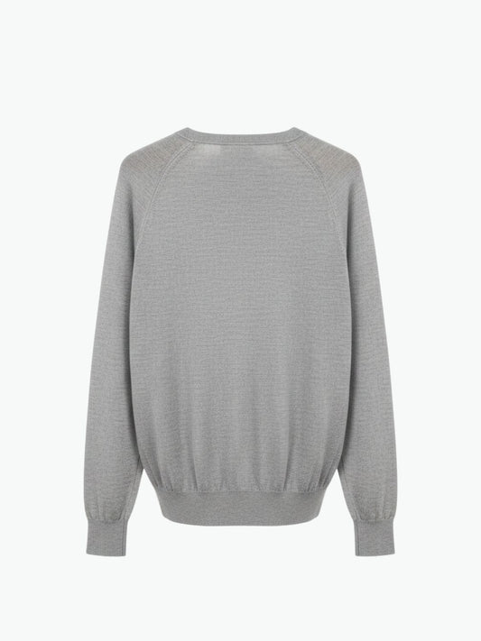 Aspesi Wool Cardigan Light Grey