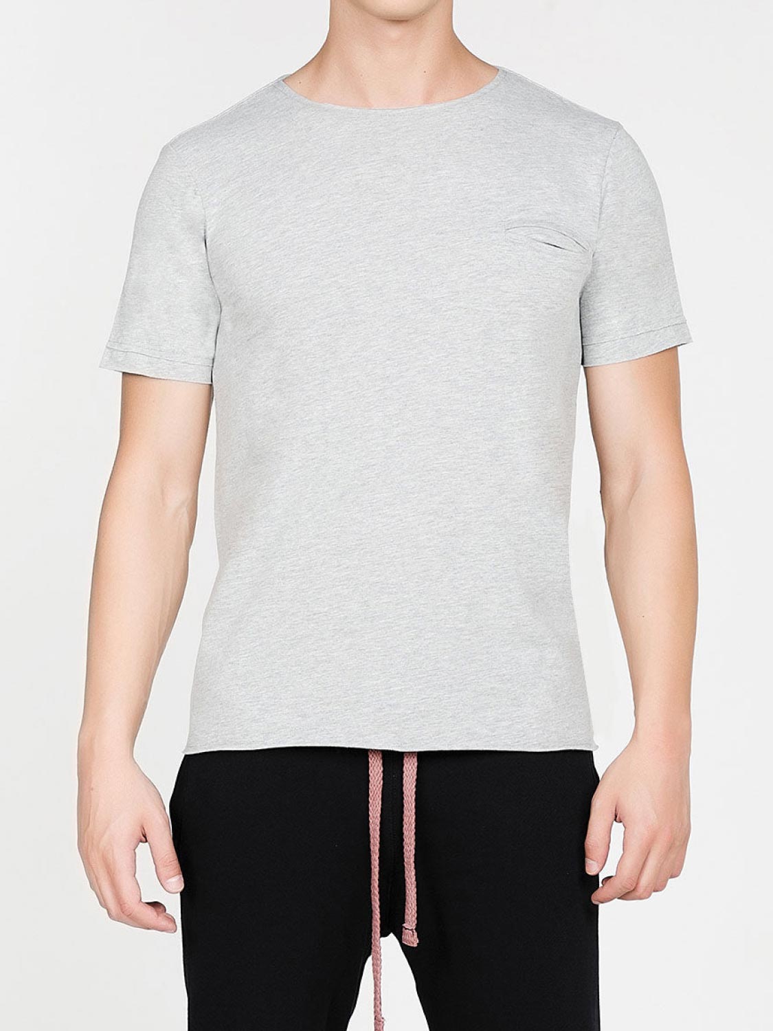 Band Crew Neck T-Shirt Melange Grey | B