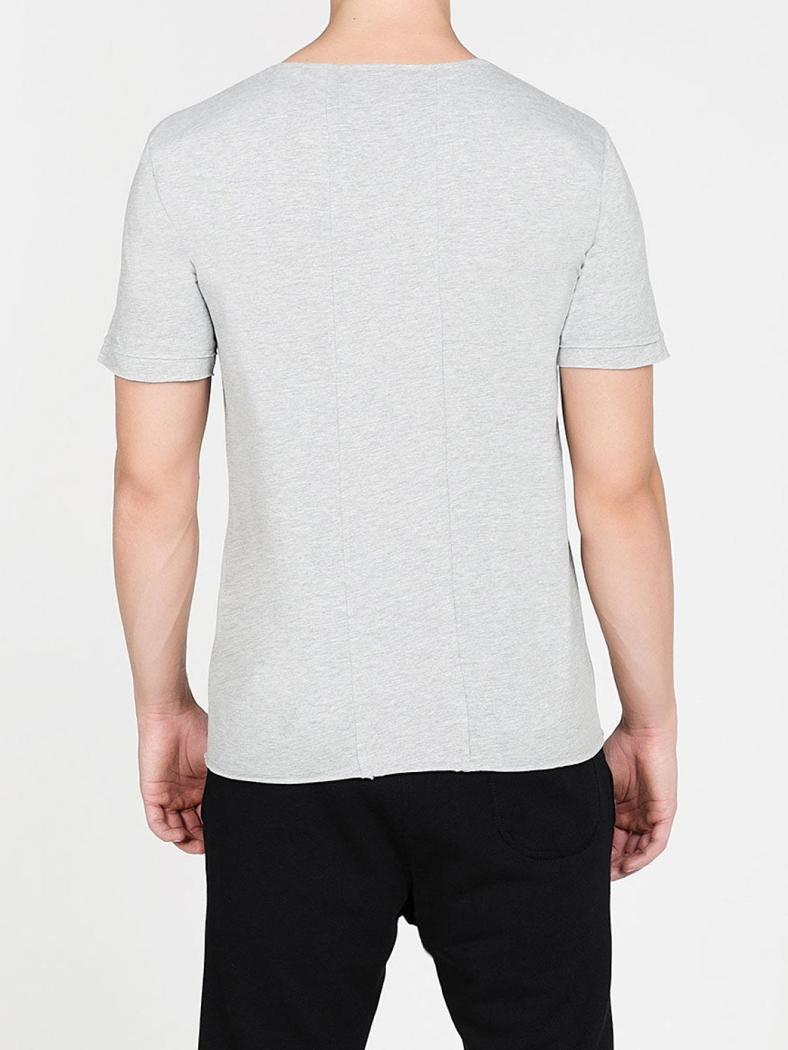 Band Crew Neck T-Shirt Melange Grey | D