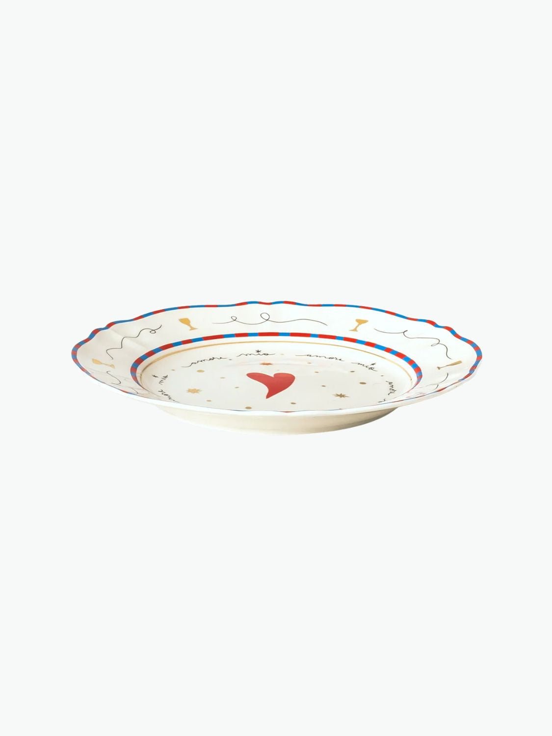 Bitossi Heart Porcelain Dinner Plate
