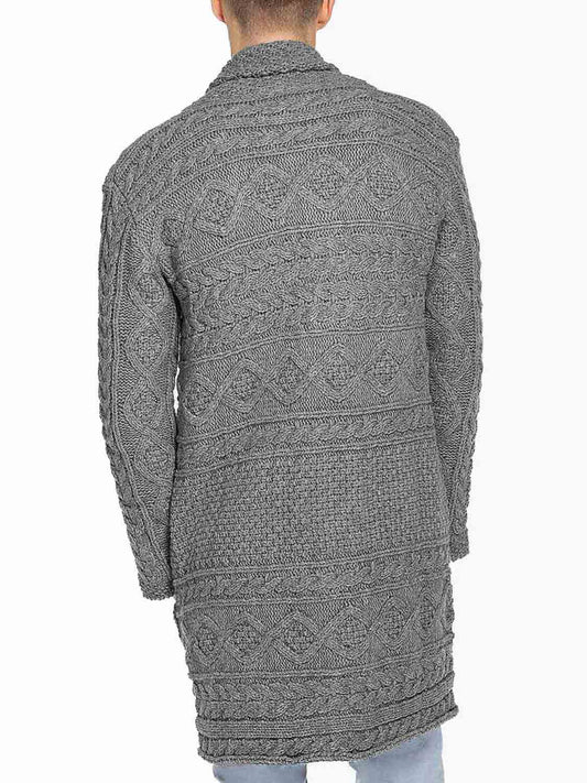 The Project Garments Button Front Shawl Collar Wool Blend Cardigan Grey